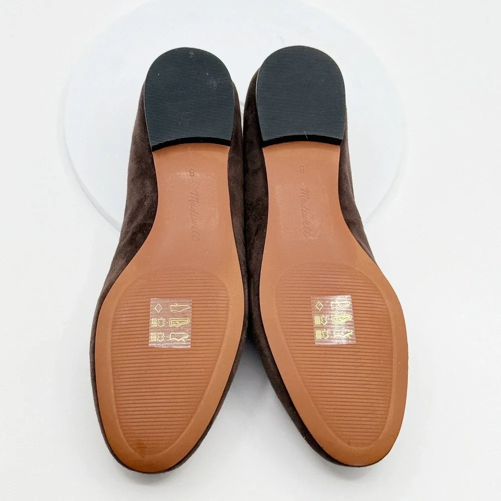 Madewell April Ballet Flat Size 7 Carob Brown Suede Womens NEW - Picture 5 of 11